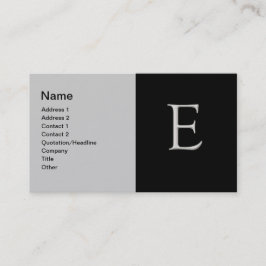 Erhöhter Silberbrief "E" Visitenkarte