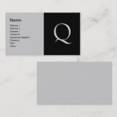 Erhöhter Silberbrief "Q"-Visitenkarte Visitenkarte (Vorne/Hinten)
