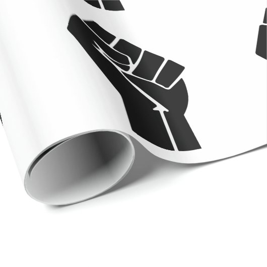 Erhöhtes Faust-/Schwarzes Power-Symbol Geschenkpapier (Rolleneckpunkt)