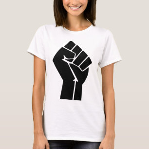 Erhöhtes Faust-/Schwarzes Power-Symbol T-Shirt