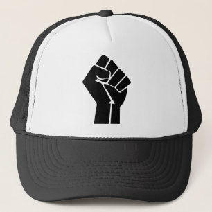 Erhöhtes Faust-/Schwarzes Power-Symbol Truckerkappe