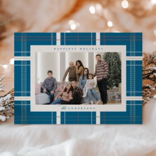 Erhöhtes Plaid Cozy Cabin Wald Türkis Blau Feiertagskarte