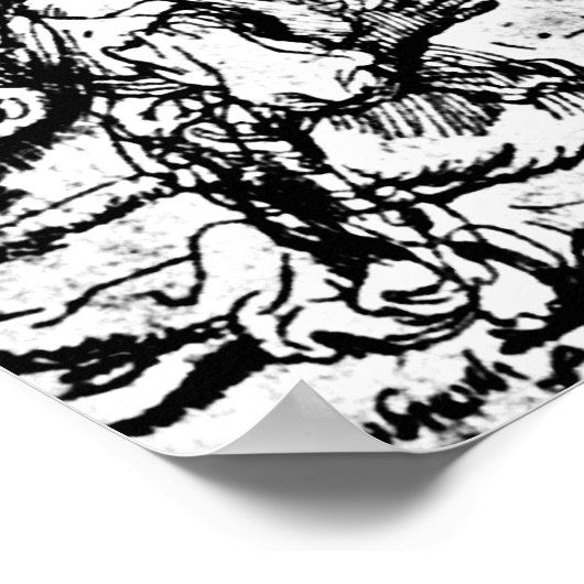 Erhöhung der Gravur Lazarus Rembrandt Poster (Ecke)