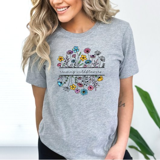 Erhöhung der Wildblumen Farbige Mama der Blüte/Mut T-Shirt