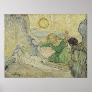 Erhöhung von Lazarus nach Rembrandt durch Van Gogh Poster