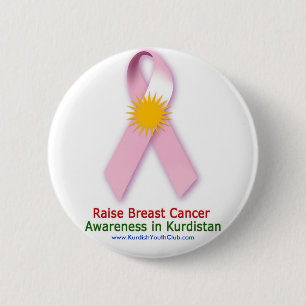 Erhöhungs-Brustkrebs-Bewusstsein im Kurdistan Button
