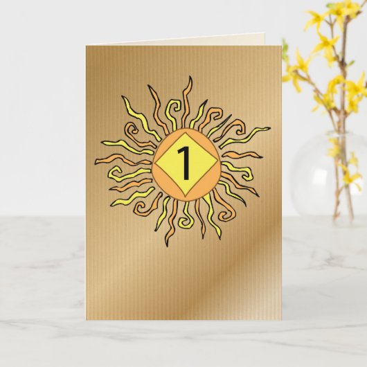 Erholung 1 Jahr Jubiläum Sun Karte (Gelbe Blume)
