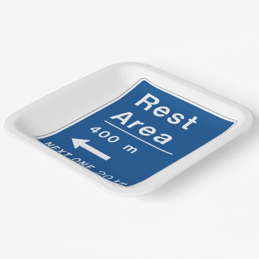 Erholung 400 m Links Straßennetz Pappteller (Gewinkelt)