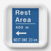 Erholung 400 m Links Straßennetz Pappteller (Vorderseite)