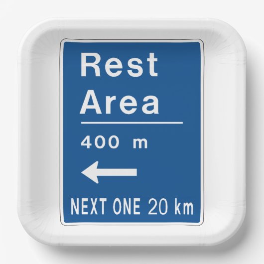 Erholung 400 m Links Straßennetz Pappteller (Vorderseite)