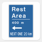 Erholung 400 m Links Straßennetz Quadratischer Aufkleber (Vorderseite)