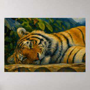 Erholung Berg - Tiger im Wilden Raum Poster