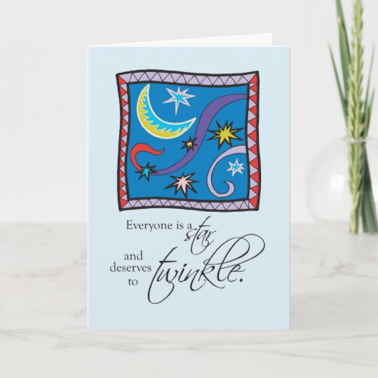 Erholung Birthday Star Twinkle Karte (Vorderseite)