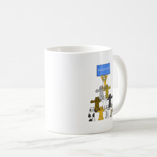 Erholung Cats feiern Sobriety etc. Kaffeetasse (VorderseiteRechts)