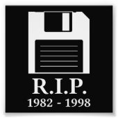 Erholung der Diskette "Peace RIP" Fotodruck (Vorne)