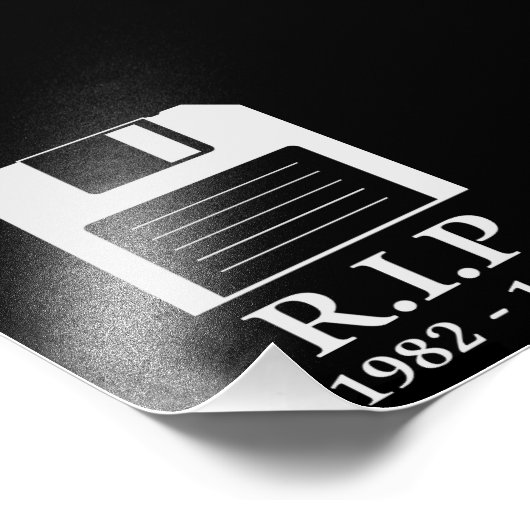 Erholung der Diskette "Peace RIP" Fotodruck (Ecke)
