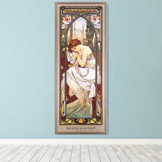 Erholung der Nacht von Alphonse Mucha Leinwanddruck (Insitu (Holzboden))
