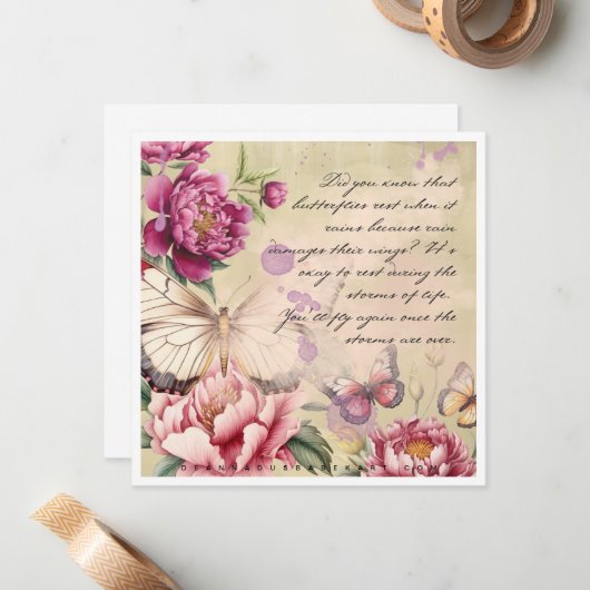 Erholung der Schmetterlinge Mitteilungskarte (Vorderseite/Rückseite Beispiel)