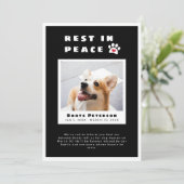 Erholung des Herzdrucks in Peace Black Pet Loss Fo Ankündigung (Stehend Vorderseite)