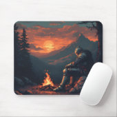 Erholung des Ritters durch das Feuer - Epic Fantas Mousepad (Mit Mouse)