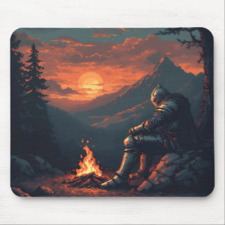Erholung des Ritters durch das Feuer - Epic Fantas Mousepad
