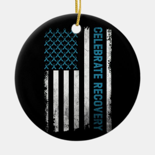 Erholung Drogenkonsum  feiert Erholung Keramik Ornament (Vorne)