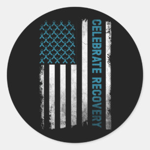 Erholung Drogenkonsum  feiert Erholung Runder Aufkleber