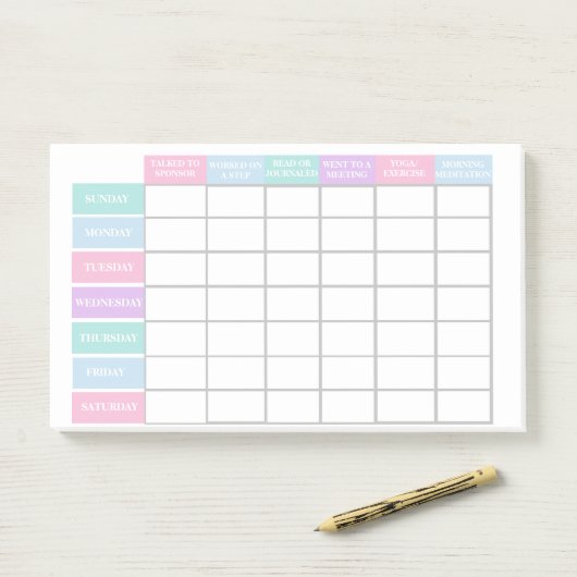 Erholung Förderung von Frauen Sobriety Checklist Post-it Klebezettel (Auf Schreibtisch)