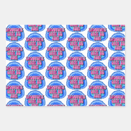 Erholung FUN Geode 12 Step OM Erholung Slogan Geschenkpapier Set (Vorderseite)