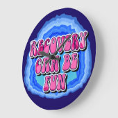 Erholung FUN Geode 12 Step OM Erholung Slogan Große Wanduhr (Winkel)