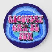 Erholung FUN Geode 12 Step OM Erholung Slogan Große Wanduhr (Vorderseite)