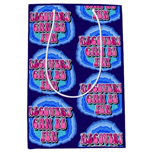 Erholung FUN Geode 12 Step OM Erholung Slogan Mittlere Geschenktüte (Vorderseite)