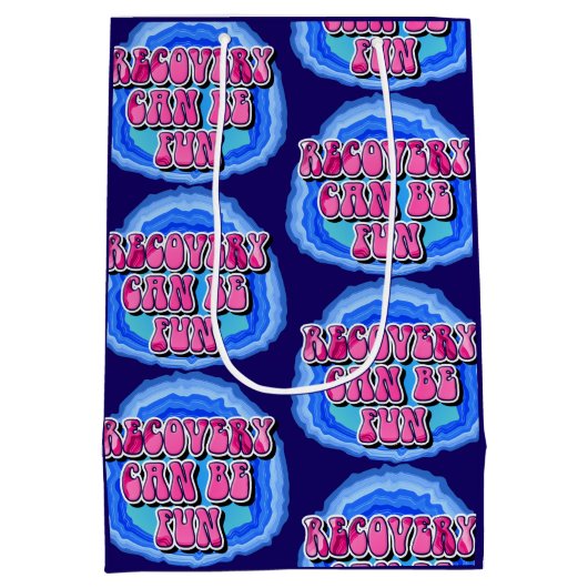 Erholung FUN Geode 12 Step OM Erholung Slogan Mittlere Geschenktüte (Rückseite)