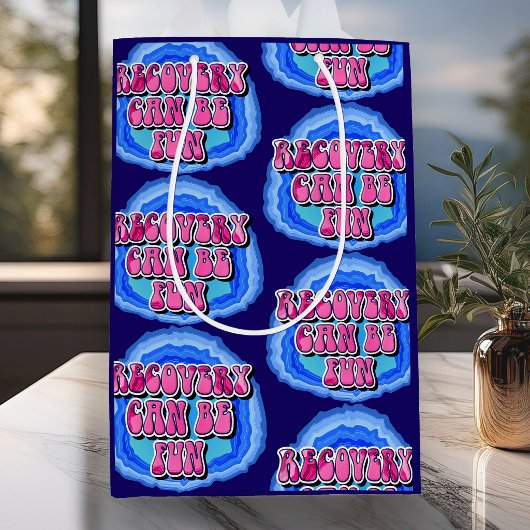 Erholung FUN Geode 12 Step OM Erholung Slogan Mittlere Geschenktüte