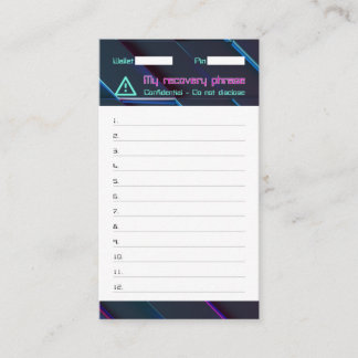 Erholung für das digitale Brieftaschenkennwort, Sa Visitenkarte