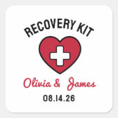 Erholung für das Überleben von Hochzeiten Quadratischer Aufkleber (Vorderseite)