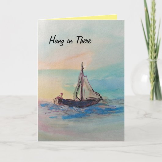 Erholung "Hang In There" Aquarell Karte (Vorderseite)