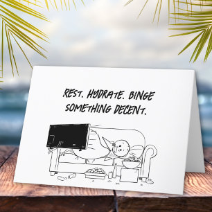 Erholung, Hydrat, Binge Stickman wird gut Karte