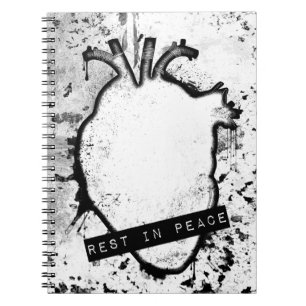 Erholung im friedlichen anatomischen Herzen Notizblock