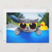 Erholung im Schwimmbad auf der Luftmatratze Einladung (Rückseite)