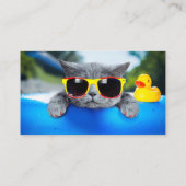 Erholung im Schwimmbad auf der Luftmatratze Visitenkarte (Rückseite)