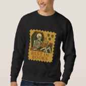 Erholung in Büchern - Gothic Skeleton Reader Shirt (Vorderseite)