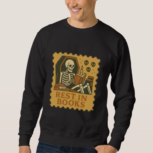 Erholung in Büchern - Gothic Skeleton Reader Shirt (Vorderseite)