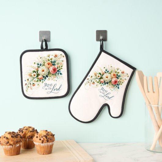 Erholung in der Blütezeit des Herrn Ofenhandschuh & Topflappen-Set (Insitu (Hängend))
