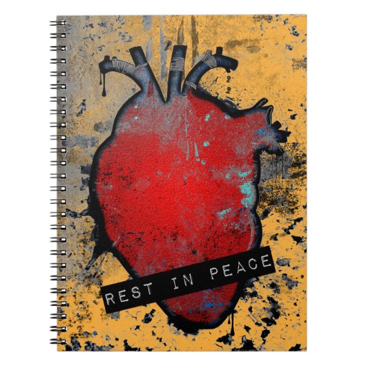 Erholung in Frieden Herzstück Notizblock (Vorderseite)