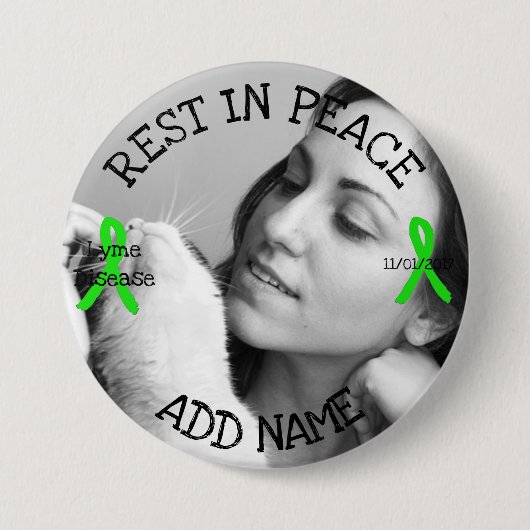 Erholung in Peace Lyme Disease Personalisiert Butt Button (Vorderseite)