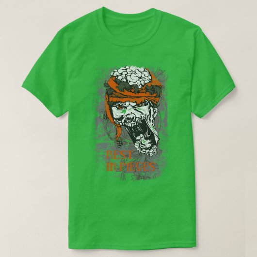 Erholung in Pieces Zombie Skull T-Shirt (Design vorne)
