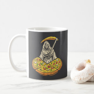 Erholung in Stücken von Pizza Kaffeetasse