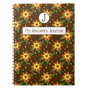 Erholung Journal Brown & Gold Floral Notebook Notizblock