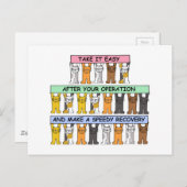 Erholung nach einem Vorgang,Cartoon-Katzen Postkarte (Vorne/Hinten)